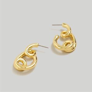 NEW MADEWELL Looped Tube Large Hoop Earrings Pale Gold